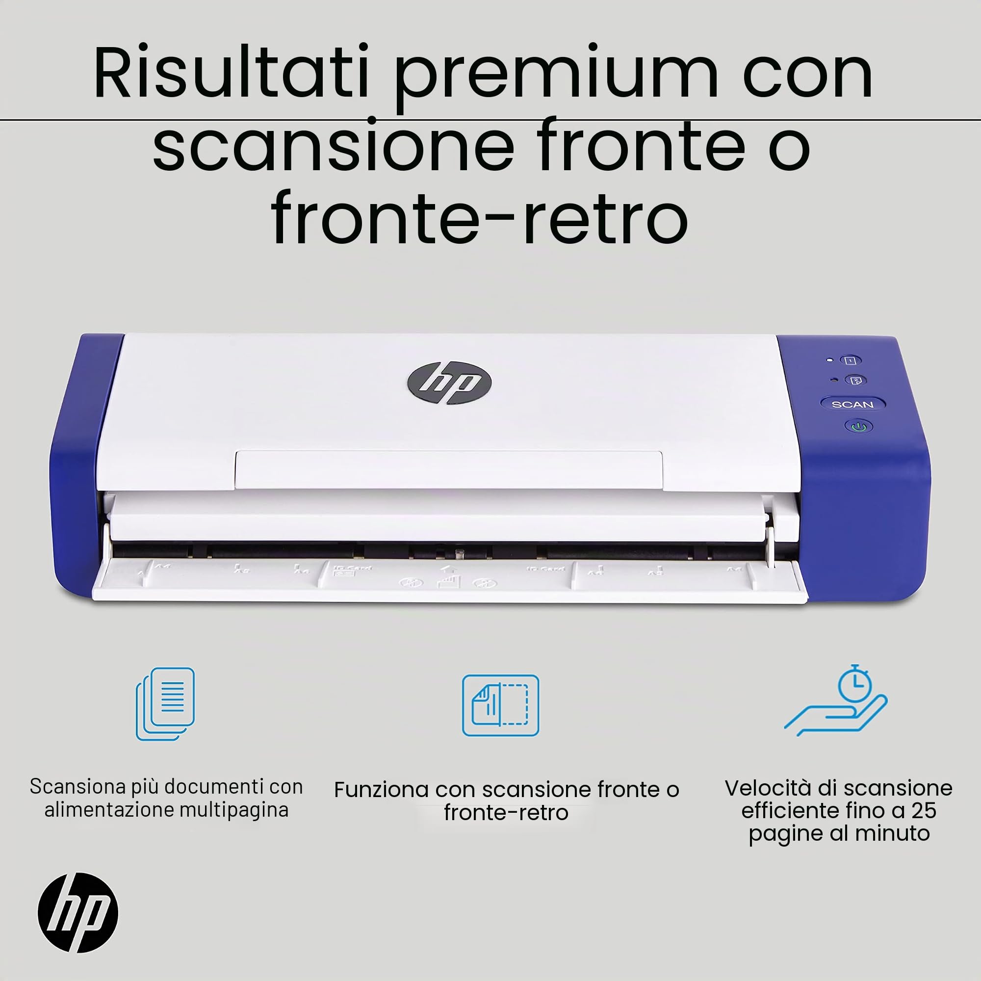 HP Scanner portatile portatile per documenti e foto Duplex USB portatile con vassoio di alimentazione automatica per scansione digitale su 2 lati
