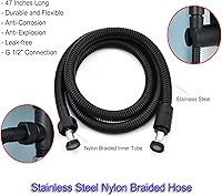 Vista 5 de Pulverizador de bidé de inodoro negro mate, accesorio rociador con manguera de acero inoxidable para higiene personal, rociador de inodoro de mano