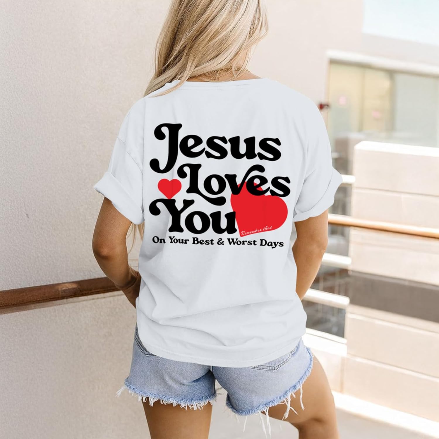 BINTEHGS Jesus Loves You Shirt Christian Women T-Shirts Religious Faith Tshirts Womens Bible Verse Shirts Inspirational Tees - Image 4