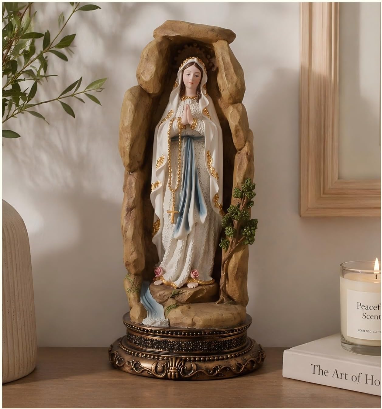Estatua de Nuestra Señora de Lourdes 12.5 pulgadas Resina