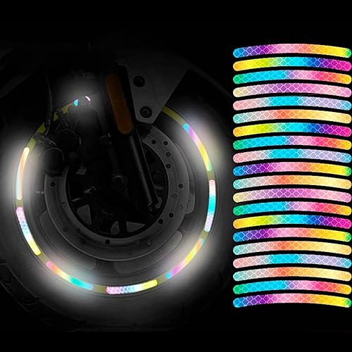 Miniatura 6 de 40 calcomanías reflectantes para ruedas de automóvil, calcomanías decorativas de advertencia de seguridad nocturna, calcomanías reflectantes