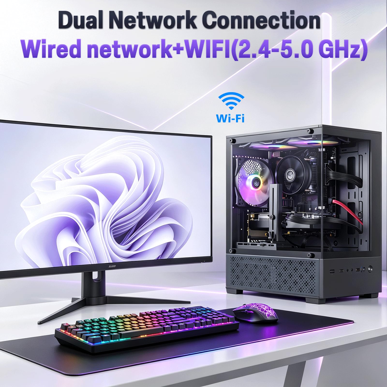 Gaming PC Desktop Computer, Ryzen 3 3200G up to 4.0GHz, 16G DDR4