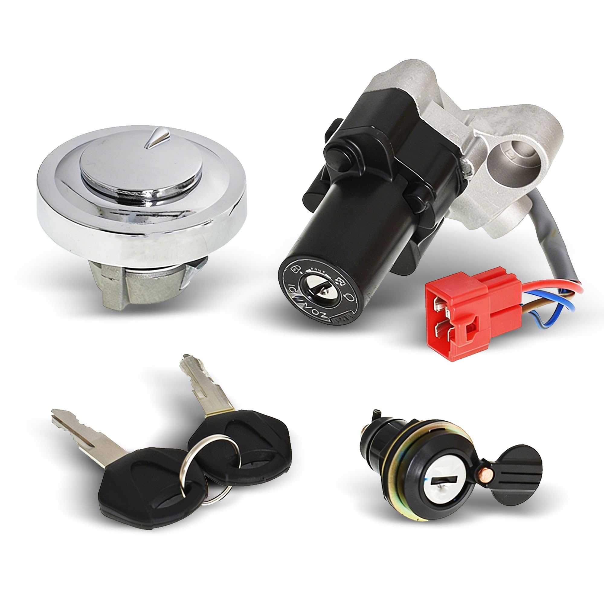 Amazon.com: waltyotur Ignition Switch Seat Gas Cap Cover Lock Key