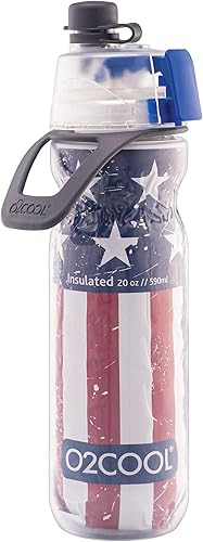 Miniatura 1 de O2COOL Mist 'N Sip Misting - Botella de agua 2 en 1 con función de niebla y sorbo sin fugas, botella de agua deportiva reutilizable, 20 onzas (verde