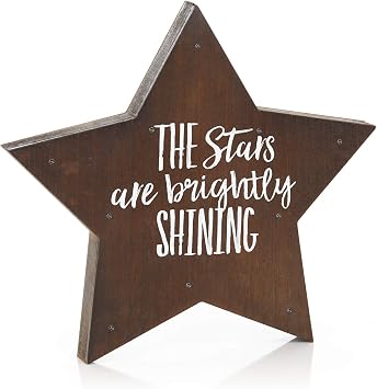 Decorative Expressions The Stars Are Brightly Shining, 11x12 Wooden Sign