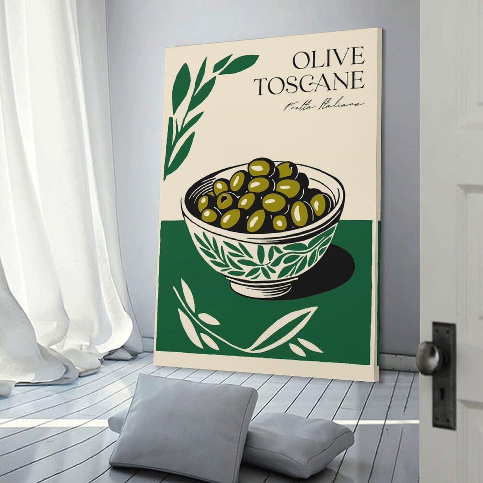 Junmoney Room Decor Wall Art Green Italian Olives, 24x36inch(60x90cm), for Gallery Wall Layouts in Home Or Office, Home Wall Art for Statement Displays