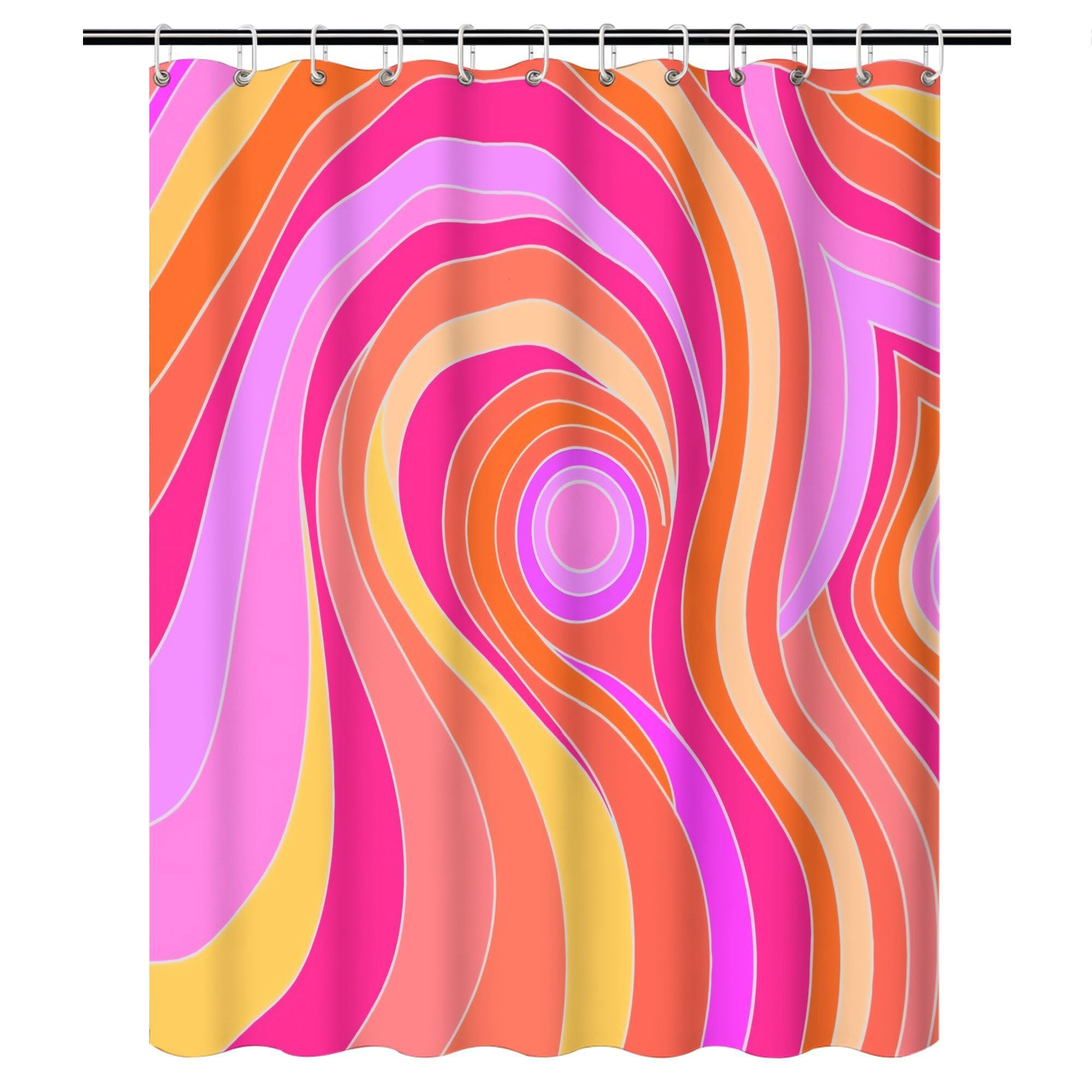 SPXLUCAU Shower Curtain Featuring Abstract Psychedelic Retro Design Inspired by Nature, for Creating a Cozy Atmosphere in Bathroom(140x200cm/55x79in(WxH))