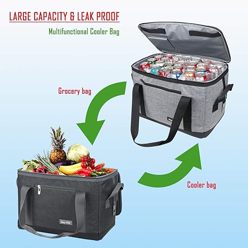 Miniatura 3 de Hap Tim Bolsa enfriadora suave de 40 latas, bolsas grandes reutilizables para comestibles, plegables y suaves, para viajes al aire libre,