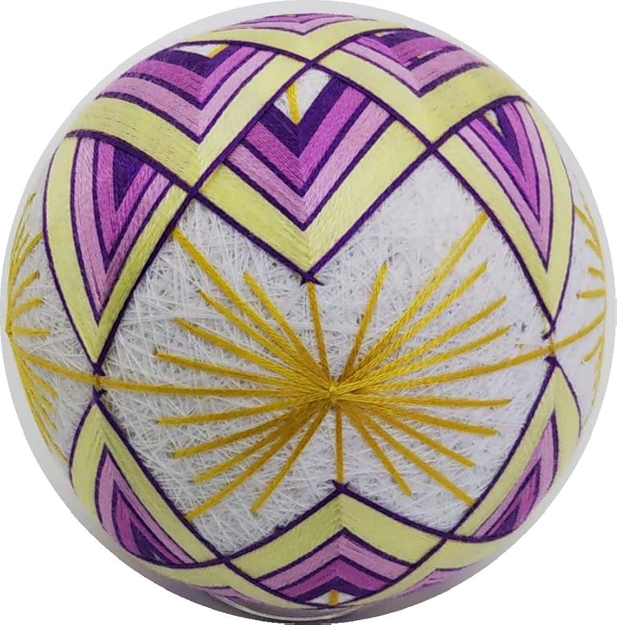 マチャケ 藤 すずらん ネモフィラ かすみ草 手毬 手鞠 てまり てまり「変わり暫」白地紫 手まり 手鞠 手毬