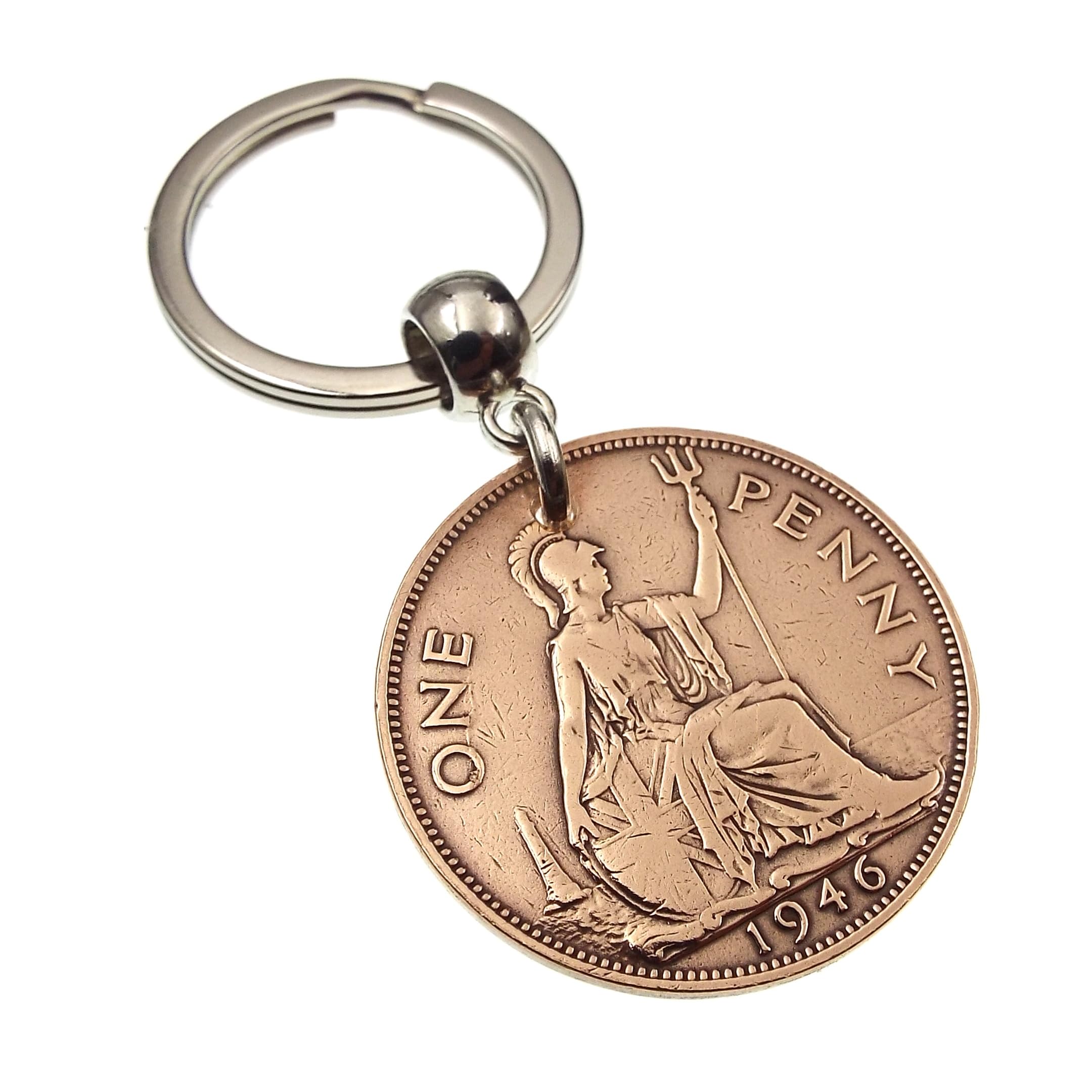 A Silver Dream 1946 Penny Coin Keyring
