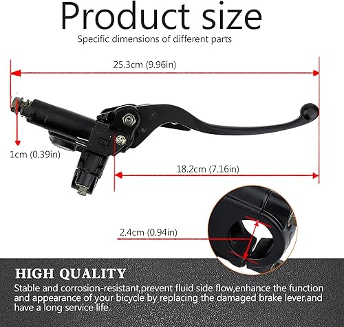 Miniatura 4 de LOCOPOW Cilindro maestro de palanca de freno hidráulico de 78 pulgadas para chino 50cc-250cc 110cc 125cc ATV Quad Dirt Mini Bike ciclomotor Tao Tao