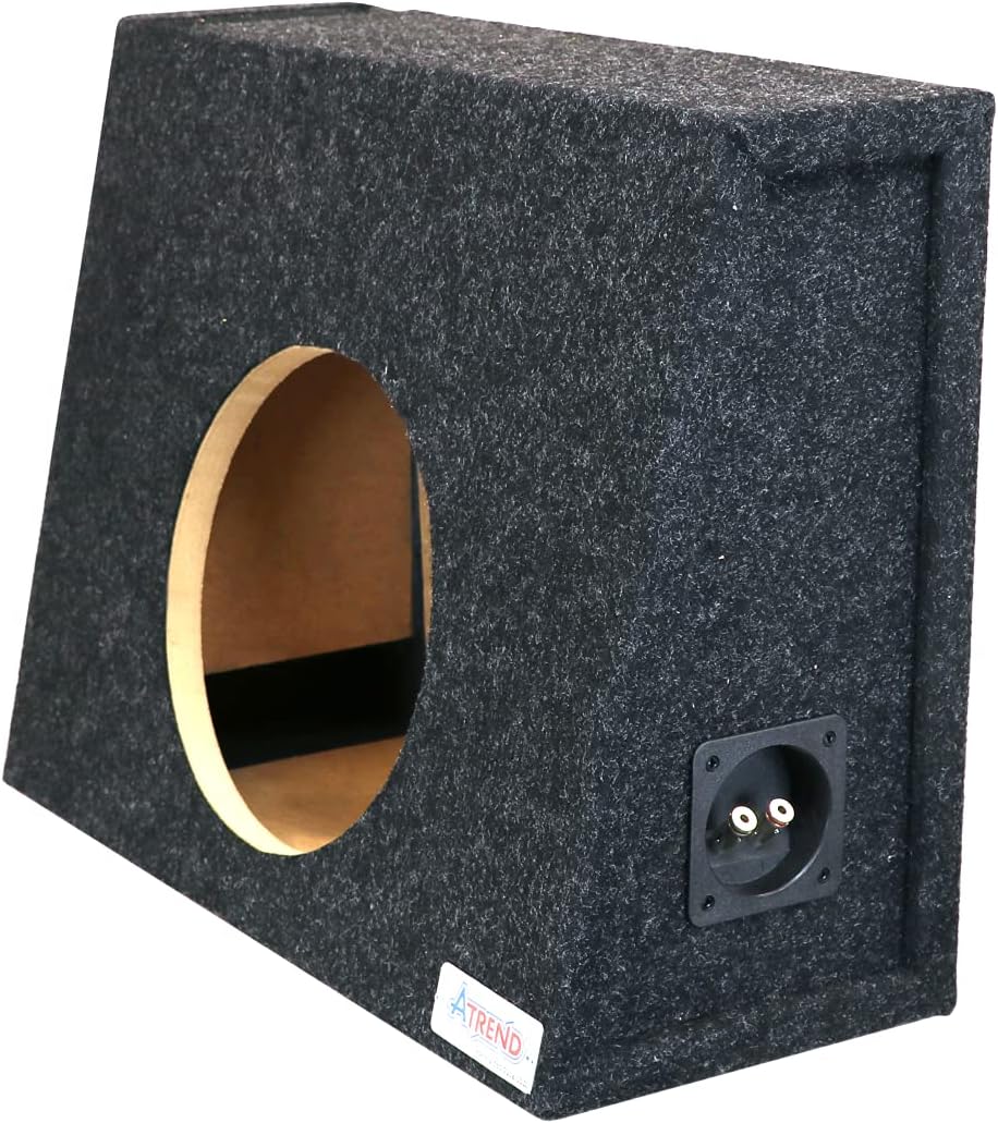 Bbox Single Vented 10 Inch Subwoofer Box - Universal Wedge Truck Enclosure - Premium Subwoofer Box Improves Audio Quality, Sound & Bass - Car Subwoofer Boxes & Enclosures with Nickel Finish Terminals : Electronics