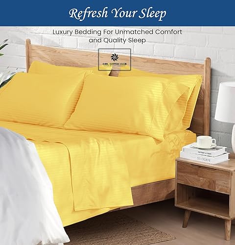 Miniatura 2 de Juego de sábanas de algodón peinado, tamaño Queen, juego de sábanas de lujo de 400 hilos de 4 piezas, tejido de satén de calidad de hotel, se adapta