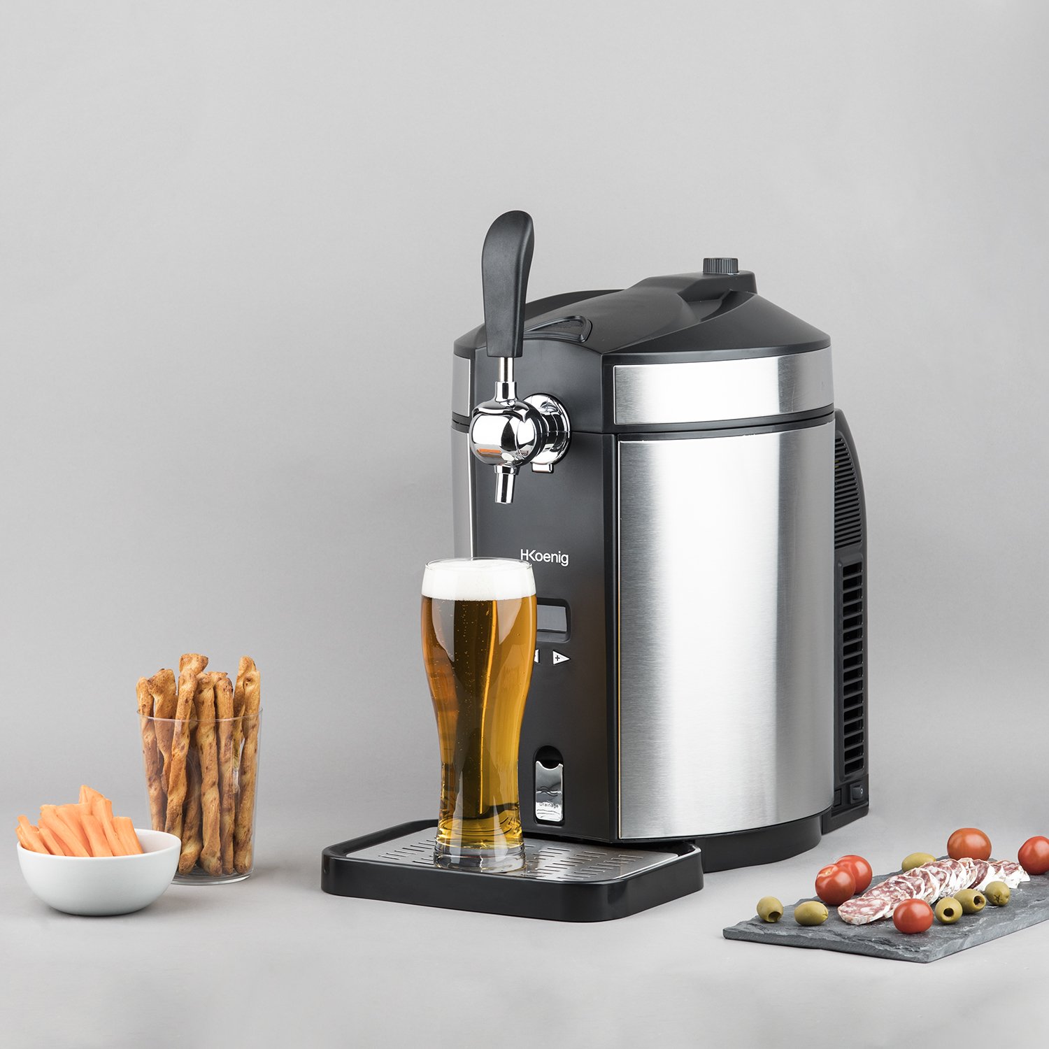 H.Koenig Tireuse à Bière BW1880 compatible Fûts Universels Pressurisés Non Pressurisés 5L Inox Pompe Pression Professionnelle Refroidissement intégré 2-12°C