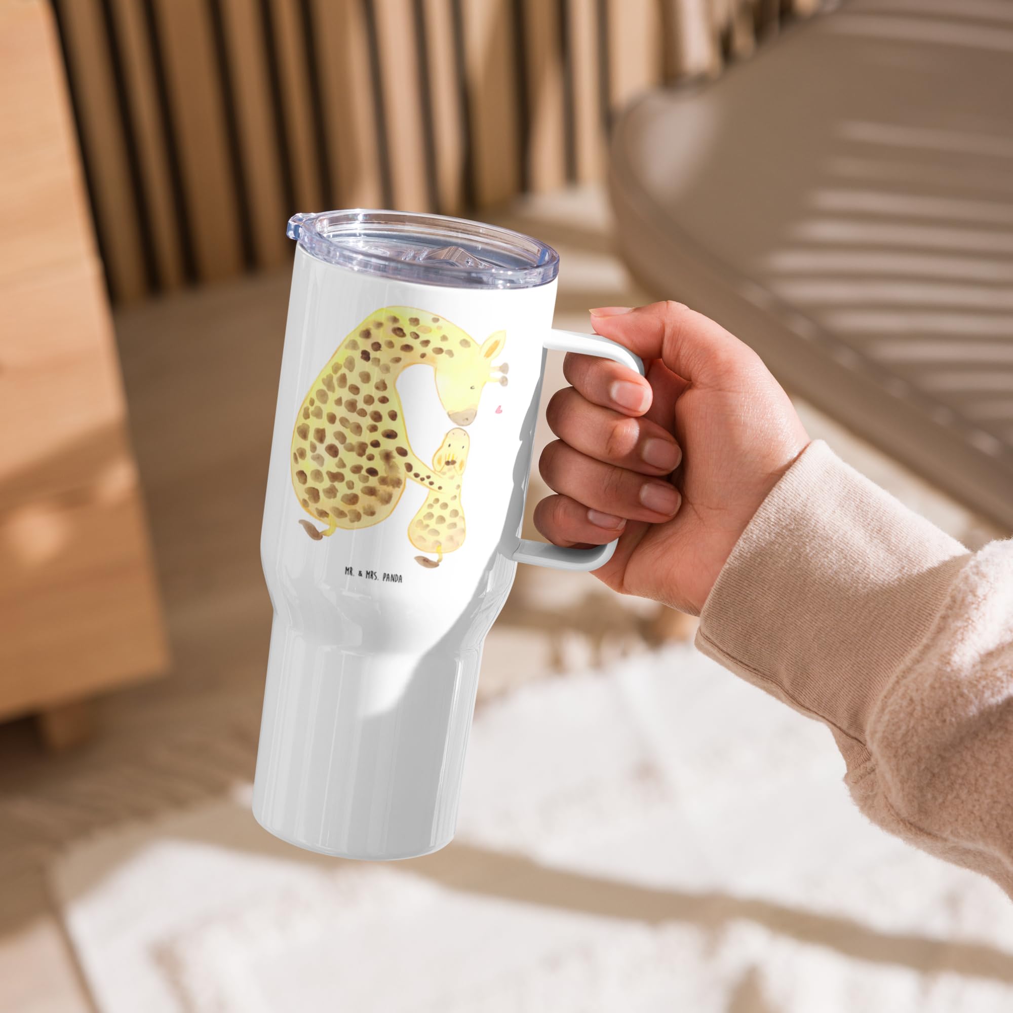 Mr. & Mrs. Panda thermosbecher Giraffe Kind - Geschenk, Teetasse, Sohn, Lieblingsmensch, Isolierbecher, Tochter, Mutter, Thermobecher, Mama, Afrika, Kaffee-to-go-Becher, Kaffee-Thermobecher