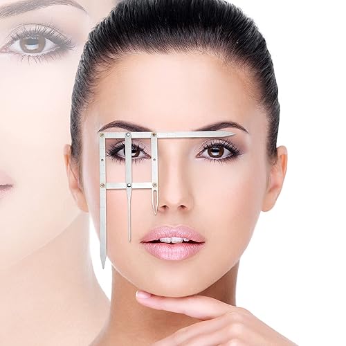 Miniatura 5 de Regla de cejas para tatuaje, regla de posicionamiento de 3 puntos, pinza de relación dorada, regla de microblading para cejas, herramienta de