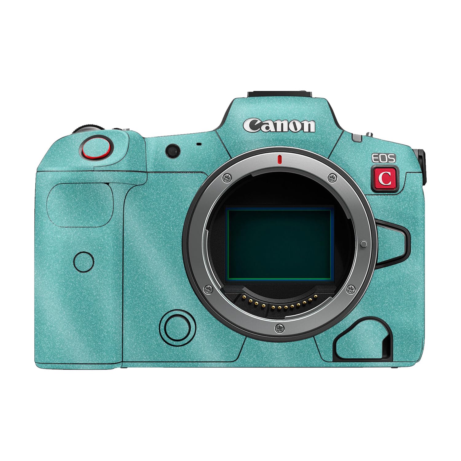 Glossy Glitter Camera Skin Compatible with Canon EOS R5C (2022) - Solid Turquoise - Premium 3M Vinyl Protective Wrap Decal Cover - Easy to Apply | Crafted in the USA by MightySkins