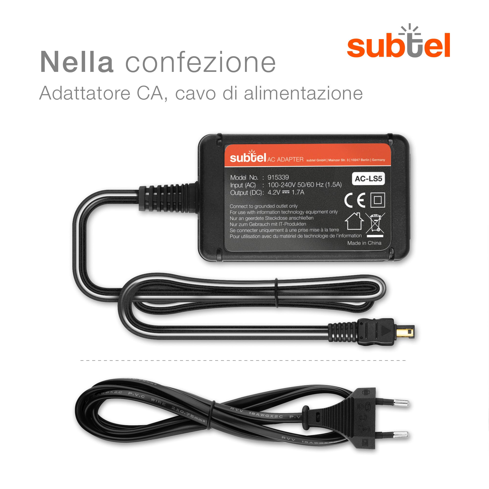 subtel® Caricabatteria Micro USB compatibile con Bose On-Ear Wireless