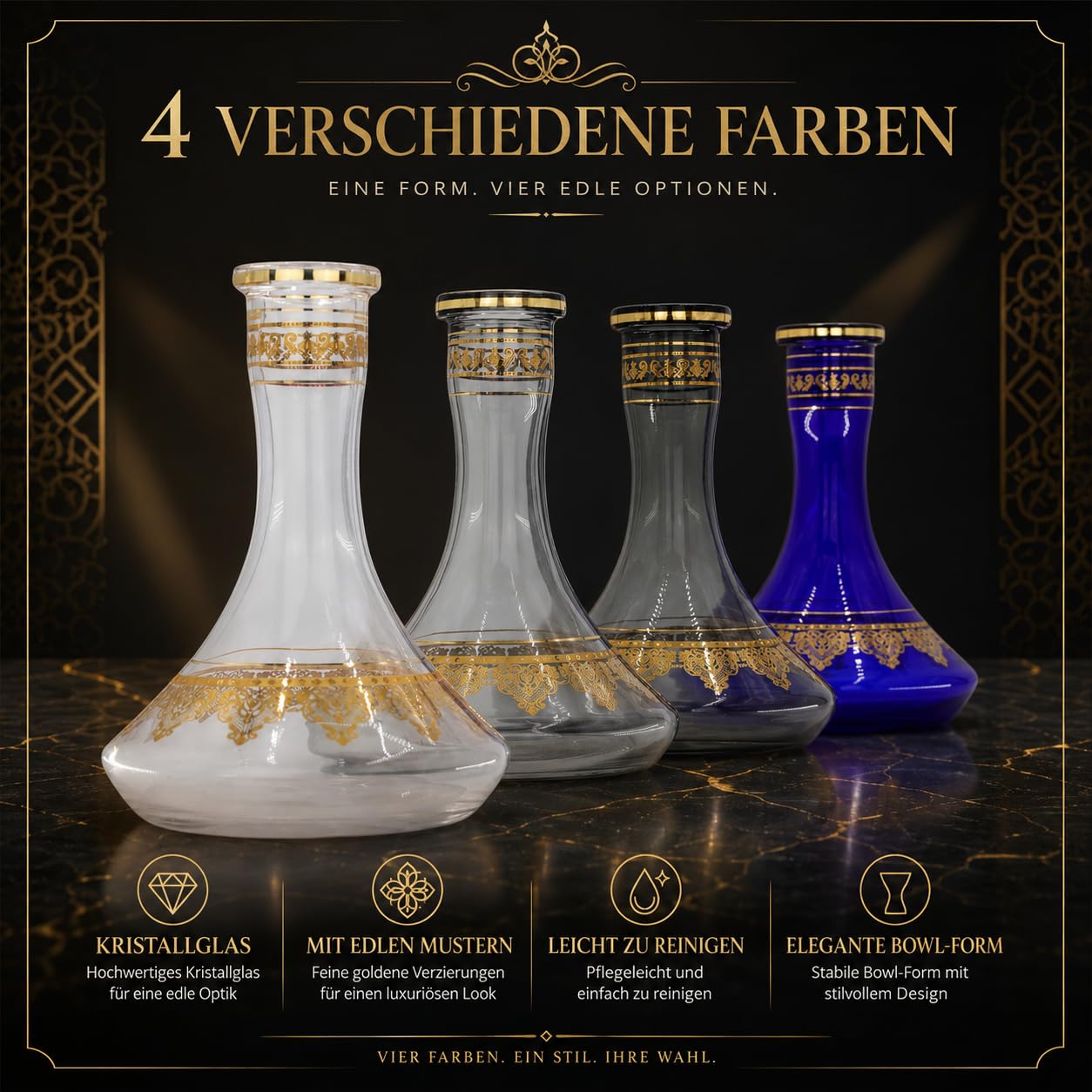DIAMOND HOOKAH® Premium Tradi Shisha KOMPLETTSET, Tradi Shisha Aluminium im Komplettset + Mundstücke + Kohlenanzünder 1000 Watt + 1 Kg Kohle (Clear)