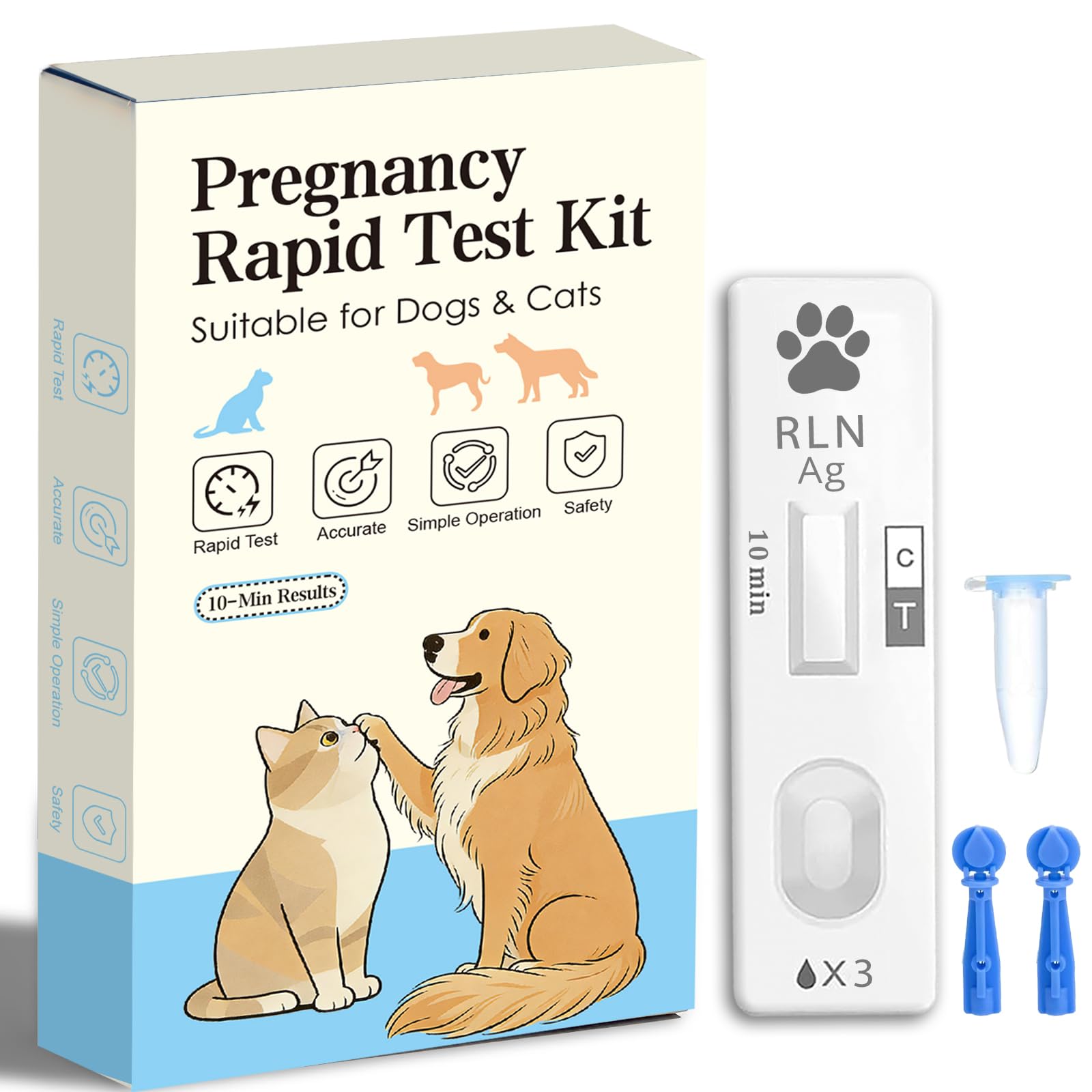 1-Pack Dog & Cat Pregnancy Test Kit – Accurate Blood Test for Early Reproductive Detection, Fast Home Results, Safe Health Monitoring for Pets & Vet Use