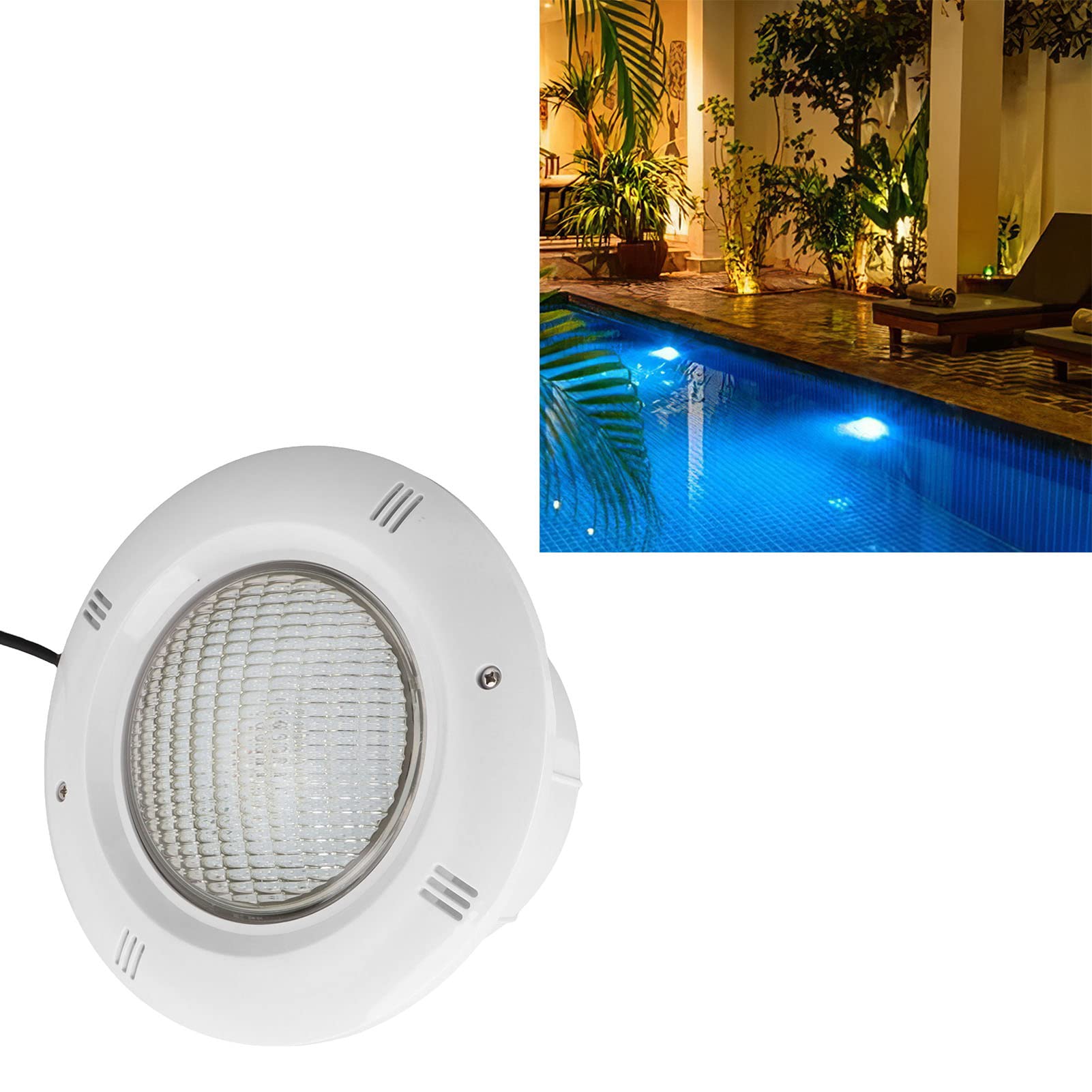 Ejoyous 18W RGB-LED-Schwimmbadleuchte, PC-ABS-LED-Unterwasser-Schwimmbadleuchte, AC12V-Fernbedienung IP68 Eingebettetes Design für Pools, Brunnen, Teiche