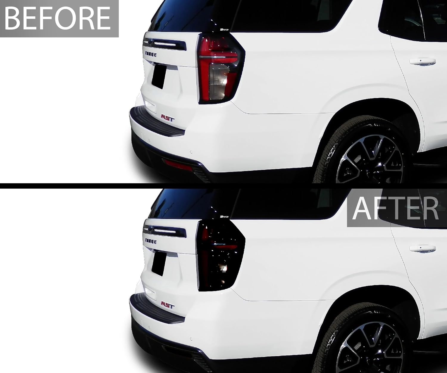 BOGAR TECH DESIGNS Rear Taillight Tail Light Tint Kit PPF Compatible with Chevrolet Tahoe Suburban 2021-2024, Dark Smoke
