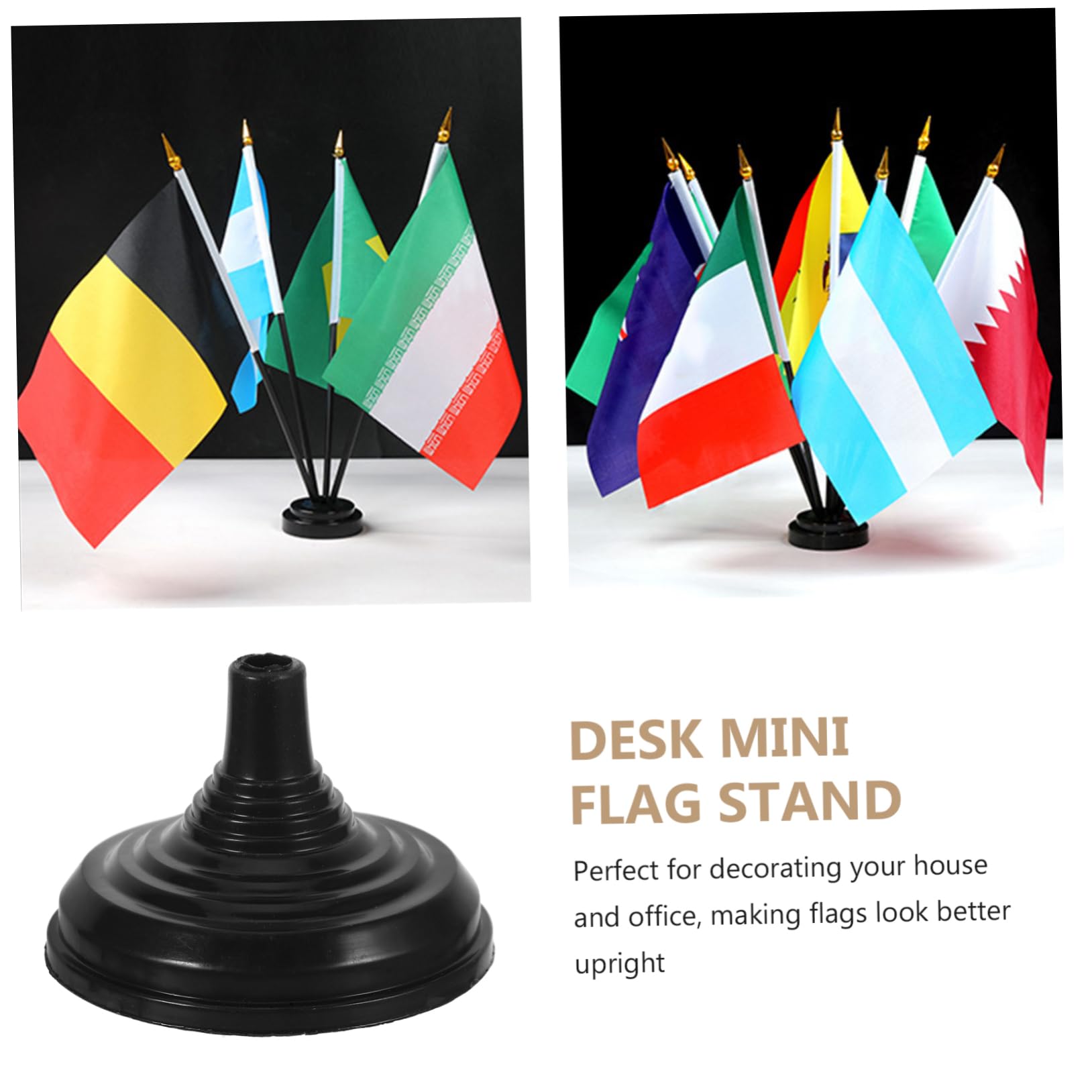 DIYEAH 24 Stück Flaggenhalter Schwarz - Tischständer Für Kleine Fahnen