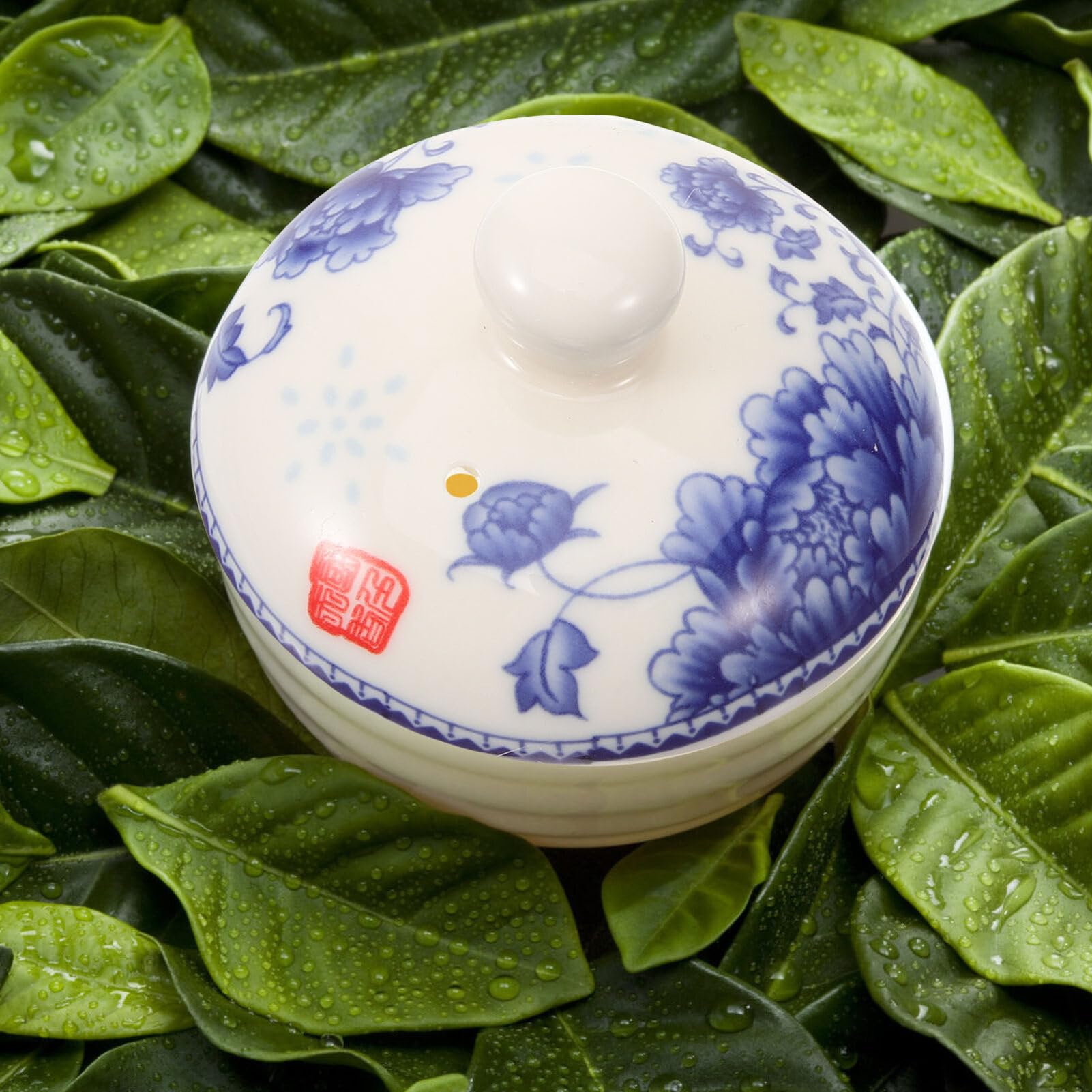 Luxshiny Couvercle Théière Céramique Blanc – Couvercle Porcelaine Avec Trou, Remplacement Pour Petites Théières & Tasses Kungfu