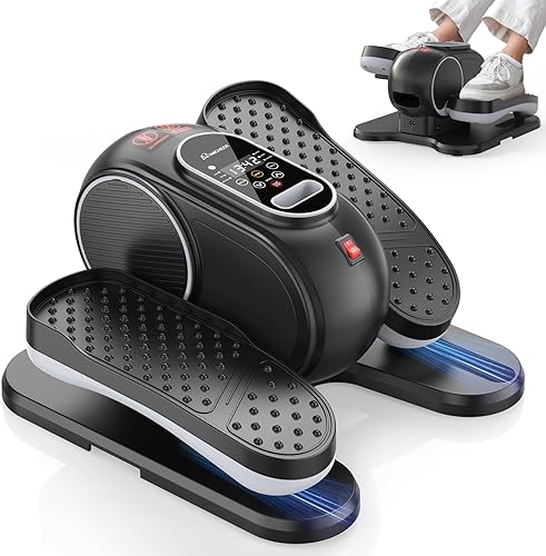 ANCHEER Máquina Elíptica,Máquina Elíptica Bajo Escritorio - Ejercitador Elíptico de Pedal Eléctrico con 12 Niveles de Velocidad, Operación