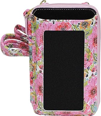 Buxton Spring in Bloom RFID Everywhere Crossbody, Metallic Pink