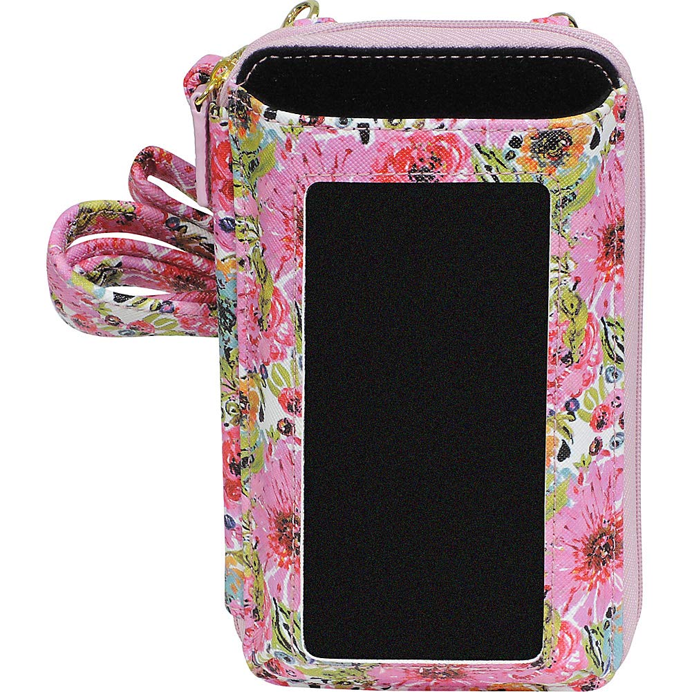 Buxton Women’s Floral Crossbody Bag – RFID Blocking, Phone Pocket, Metallic Pink, 7x4x1.5 Inches - View #4