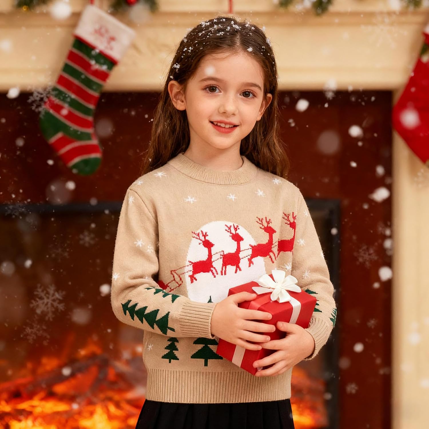 yolsun Ugly Christmas Sweater Boy Girl Funny Kids Christmas Pullover Sweatshirt Warm Crewneck Winter Clothes