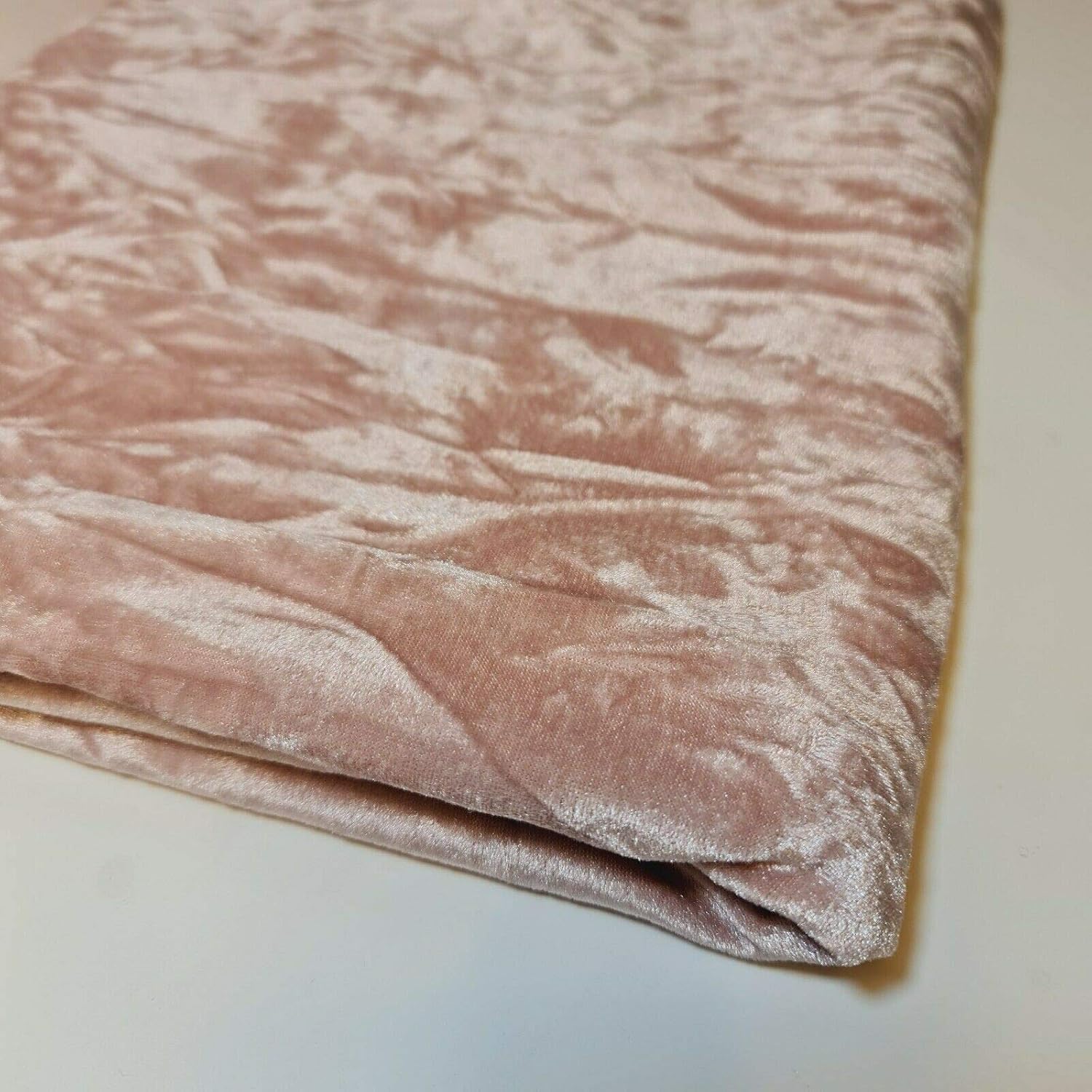 Textile Station Premium Quality Marble Crushed Velvet Medium Weight Stretch Fabric Material 58" Wide Available in 26 Colours (Pale Pink) - Image 4