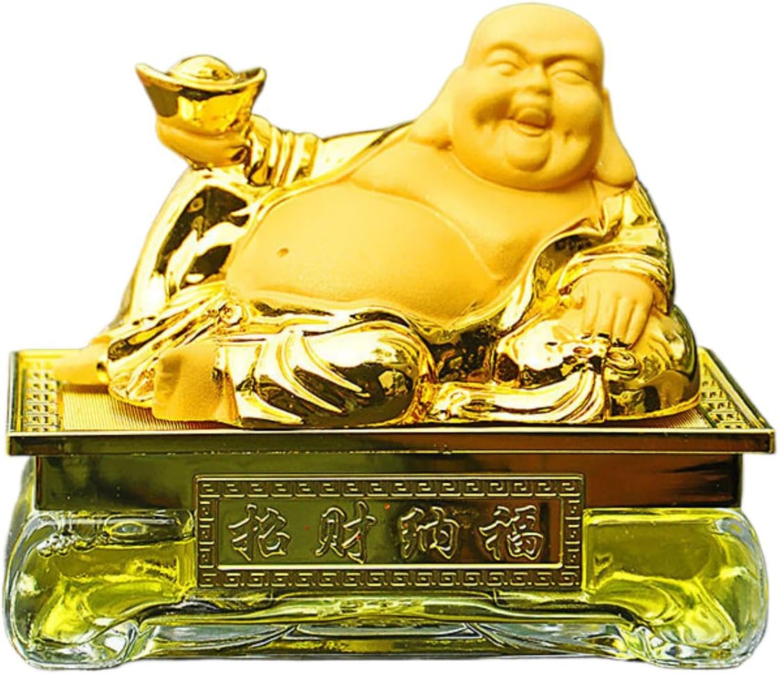 车内摆饰弥勒笑佛招财葫芦 Pure Copper Gourd Retro Home Decor Tabletop Feng Shui Lucky Money Toad Decorations 金蟾貔貅 piyao Practical Gifts for Birthday, Easter, Christmas 猪汽车座车上摆件 7761