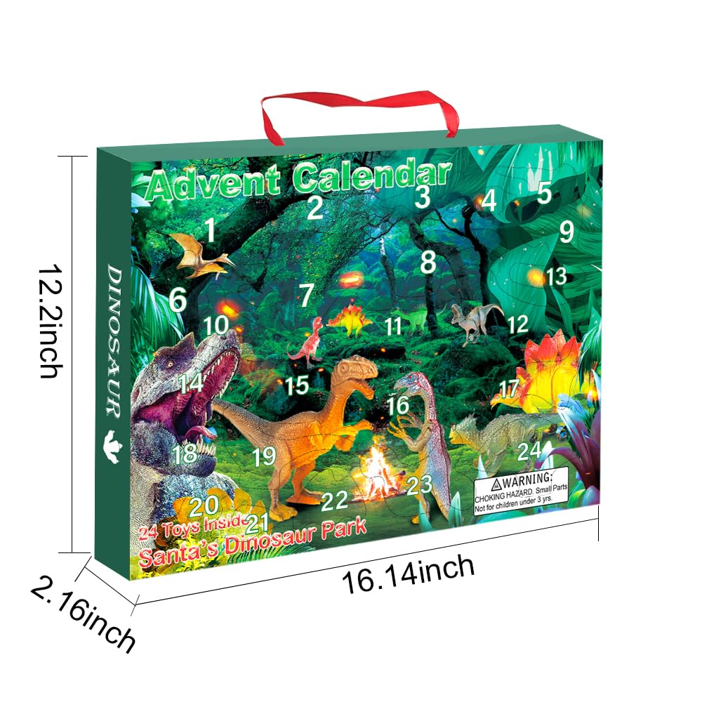 Calendrier De L'Avent 2025 Dinosaure - 24 Figurines Dinos Surprises, éducatif, Qui Brillent Dans Le Noir - Cadeau Noël Enfant Garçon