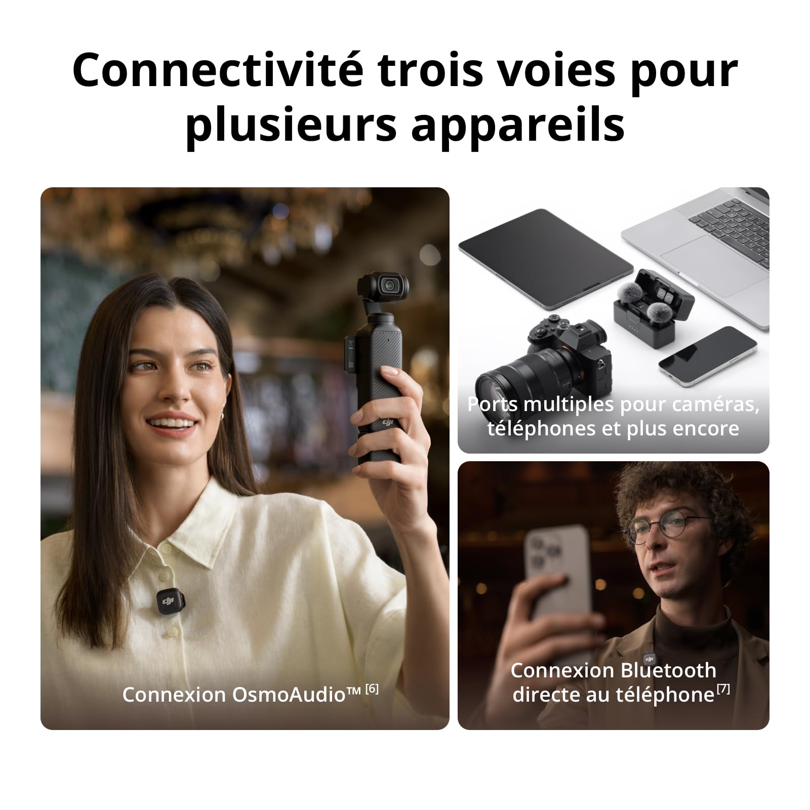 DJI Mic 3 (2 TX + 1 RX + Boîtier de Recharge), Microphone sans Fil pour iPhone/caméra/Android, ultraléger, contrôle de Gain adaptatif pour Un Volume équilibré, 28 h d’Utilisation, Vlog