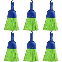 Domensi 6 Pcs Whisk Broom Poly Fiber Handheld Brush Hand Brush Outdoor Car Broom with Hang Hole for Cleaning Inddoor Porches Floors Decks Driveways Dirt Dust