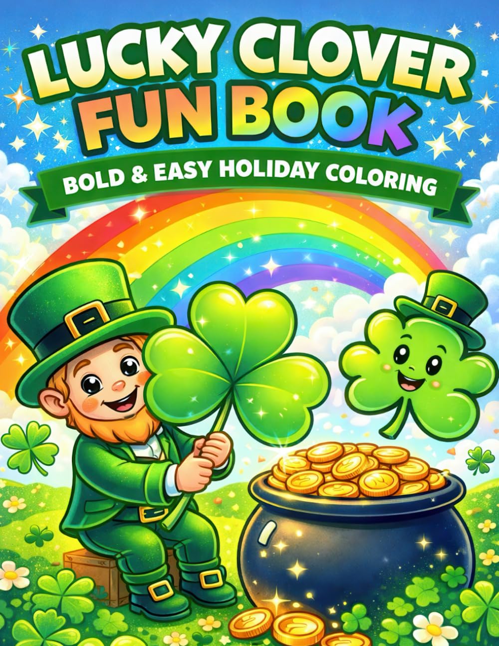 Lucky Clover Holiday Coloring Book for Kids: Fun St. Patrick’s Day Coloring Pages with Shamrocks, Leprechauns & Festive Designs for Kids Ages 4–8
