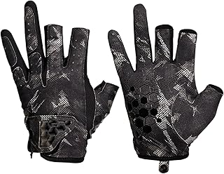 Guantes de pesca con 3 dedos de corte antideslizantes UPF50, protección UV, guantes para hombres y mujeres, kayak, remo, vela, canoa, senderismo, ciclismo, al aire libre, transpirables
