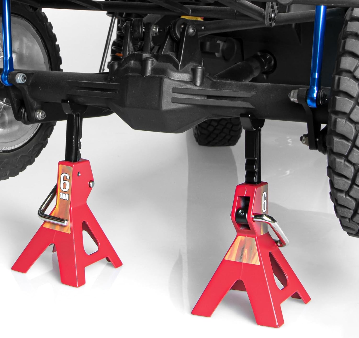 LRFHL RC Car Jack Stand Metal 6 Ton Simulation Crawler Truck Adjustable Lifting Jack Repair Workstation RC Decoration Accessories for 1/8 1/10 1/12 Scale RC Car Upgrade