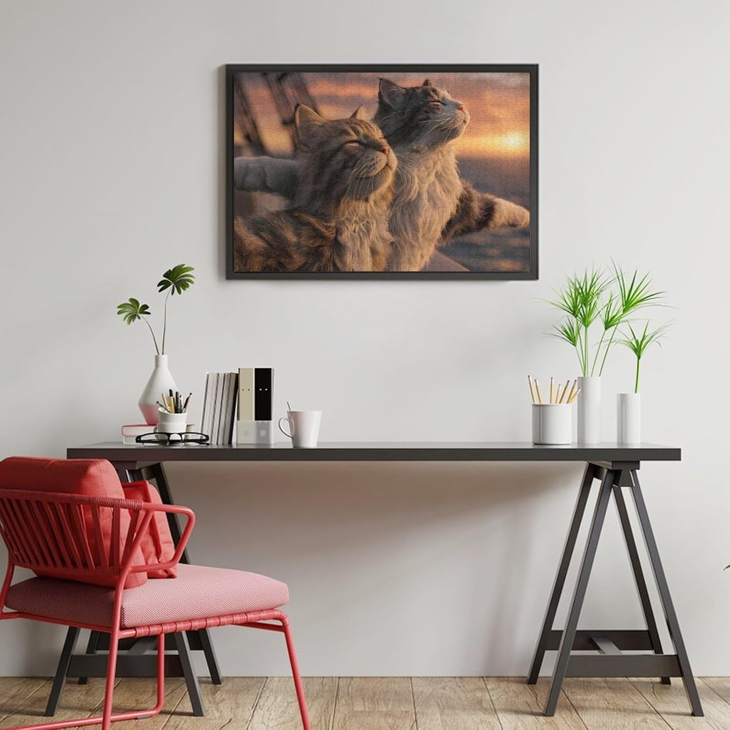 Funny Cats Titanic Cute Puzzles for Adults 1000 PCS Wooden Jigsaw Puzzle Wall Decor Christmas