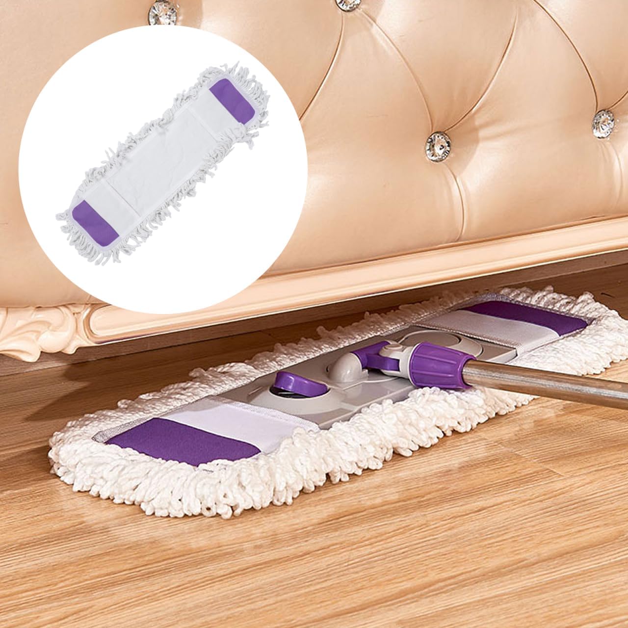 minkissy Microfiber Mop Pads Replacement Reusable Washable Floor Cleaning Cloth Cover for Hardwood Tile Laminate Wet and Dry Use Dust and Pet Hair Cleaning 21.65 X 5.90 X 0.39 in image 2