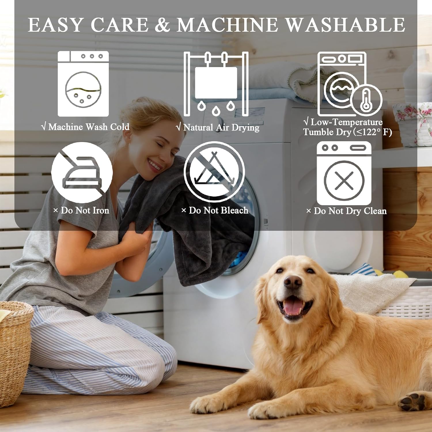 JUIN Waterproof Dog Blanket for Bed: Large Water Proof Cover for Bed Intimacy & Pet Protection - Soft Flannel Sheets for Bed Couch Sofa - King Size 108" x 90" Gray