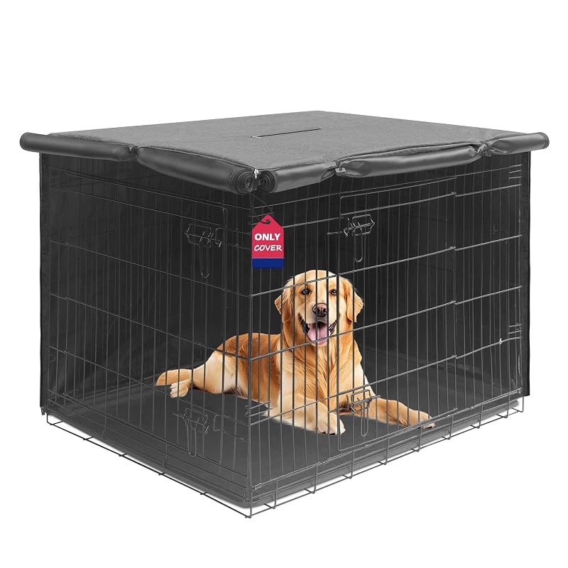 Capa para Caixa de Transporte de Cães em Poliéster 600D HiCaptain, Cinza Minimalista, 121,92 x 76,2 x 83,82 cm