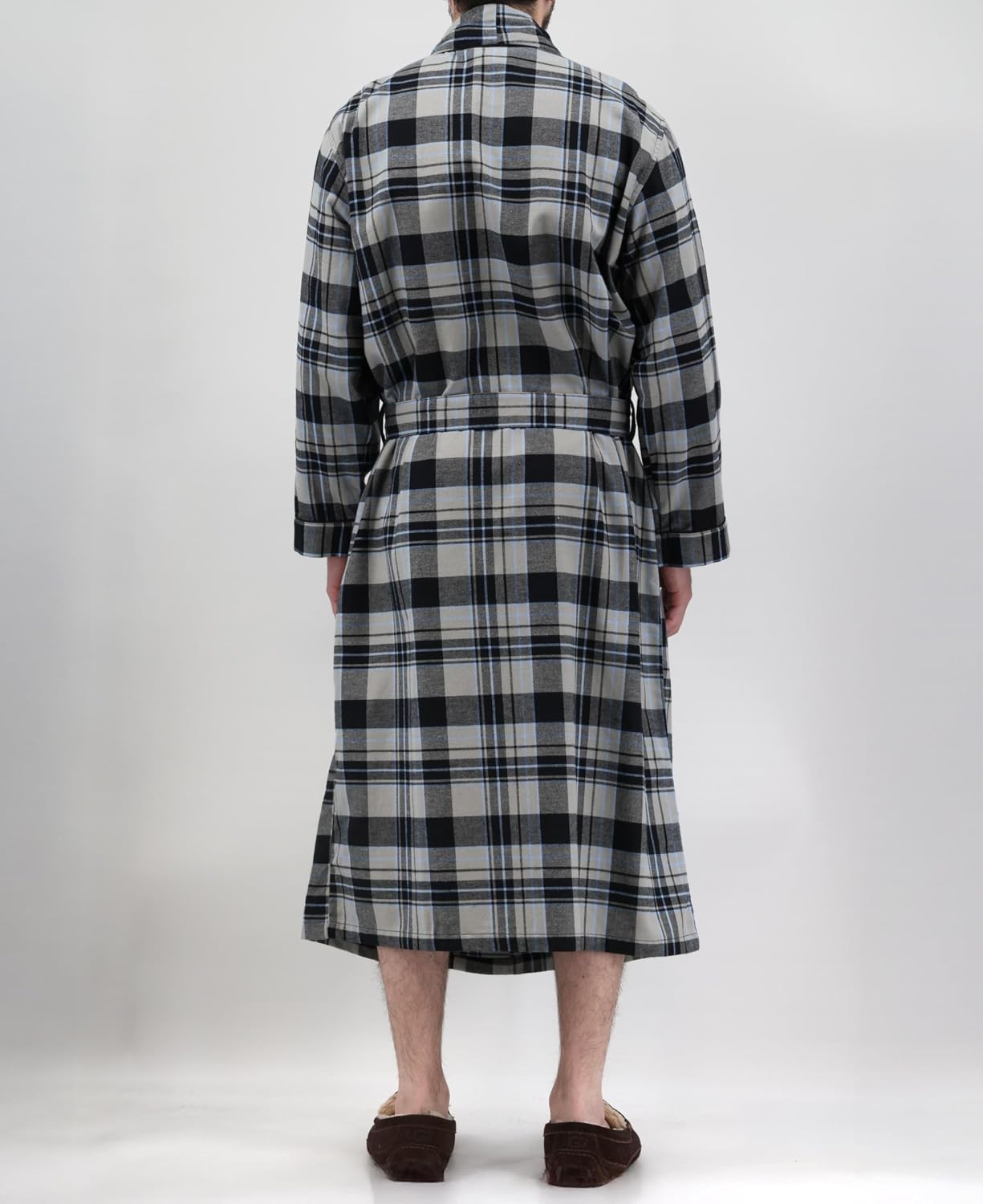 Andrew Scott Mens 2 Pack Long Sleep -Sauna Robe / 100% Cotton Flannel Brush Warm Bathrobe