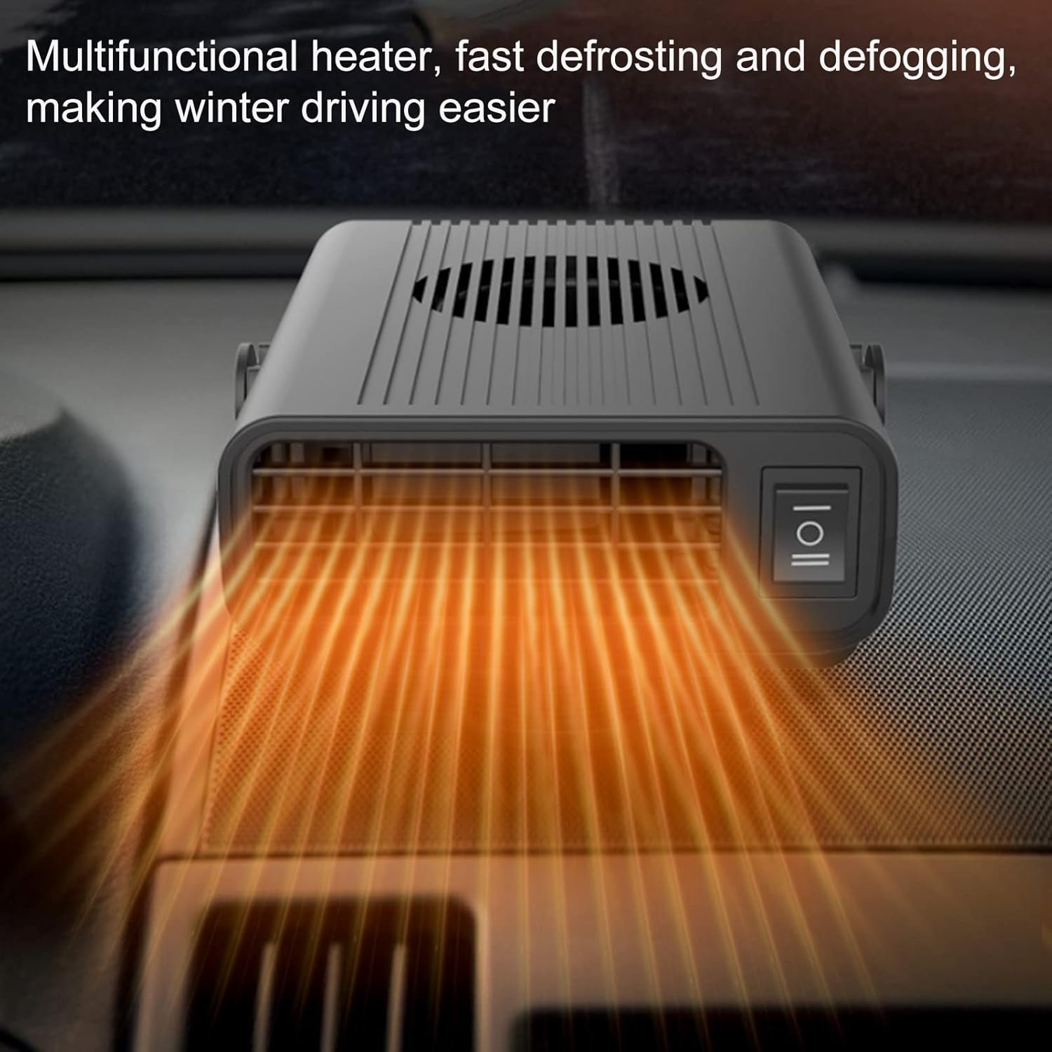 Fast Heating Vehicle Electronic Heater De-Icers Defrost Defogger And Automobile Windscreen Fan in Cigarette Lighter 2 in 1 Fast Heating/Cooling Function Portable Car Space Heater,White,12V