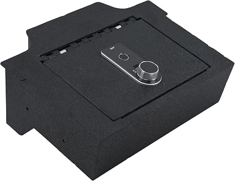 Center Console Safe Gun Safe, WASAI Console Gun Vault Lock box Compatible with RAM 1500/2500/3500 LARAMIE/BIGHORN/POWERWAGON 2019-2026, Fingerprint Lock with Backup Key.