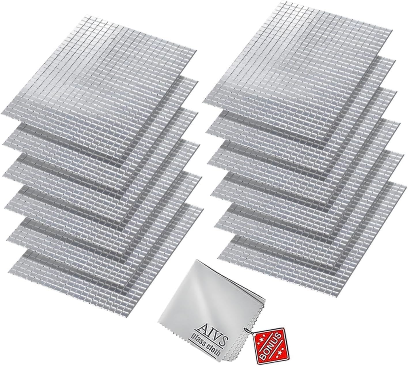 Self-Adhesive Glass Craft Mosaic Tiles - Mini Square & Round Mirrors Diy Crafts And Home Decoration - View #14