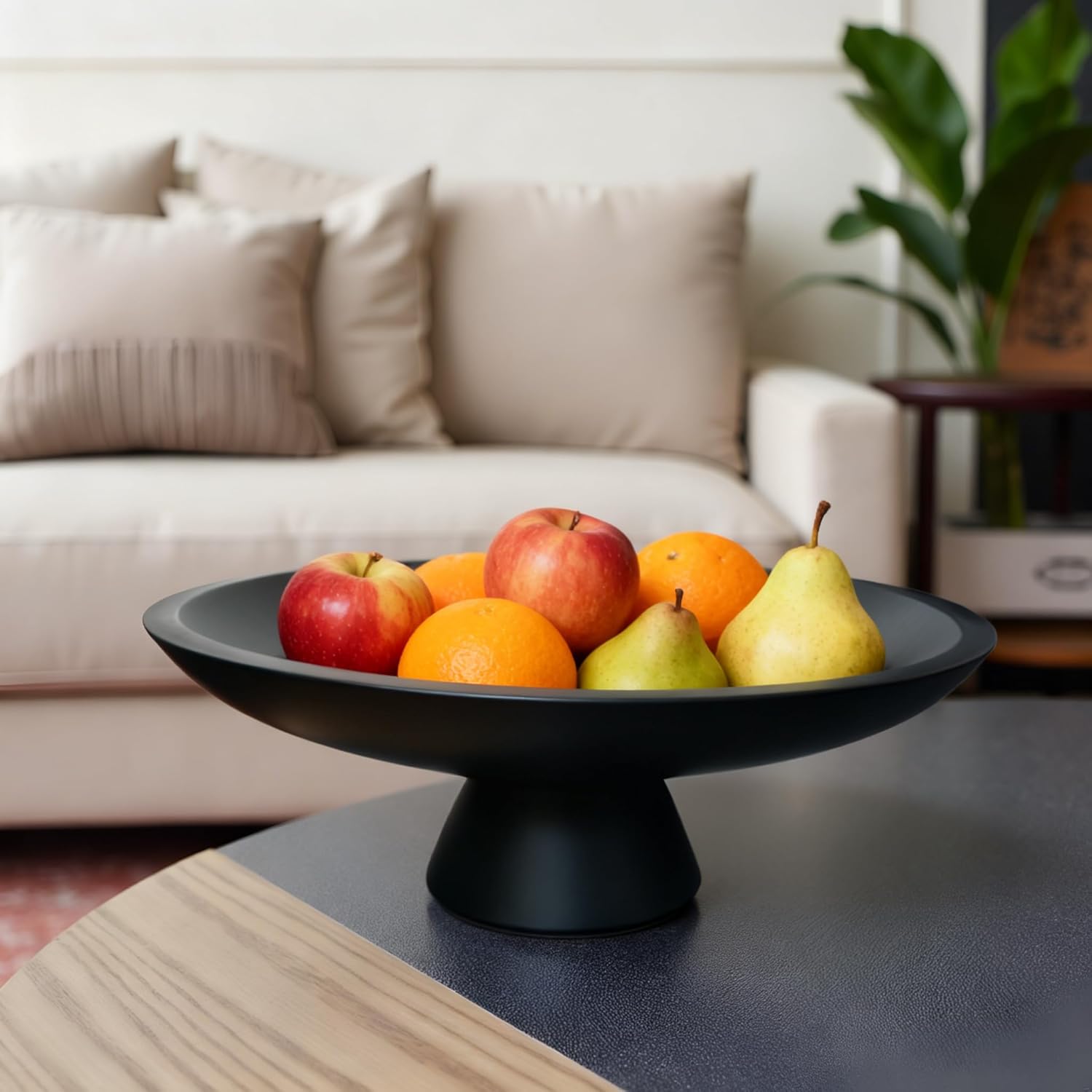 11.5" Large Decorative Bowl decor - Decorative Bowls for Home Decor,Modern Home Decor,Ruffle Decor key bowl,bowl for keys,Black