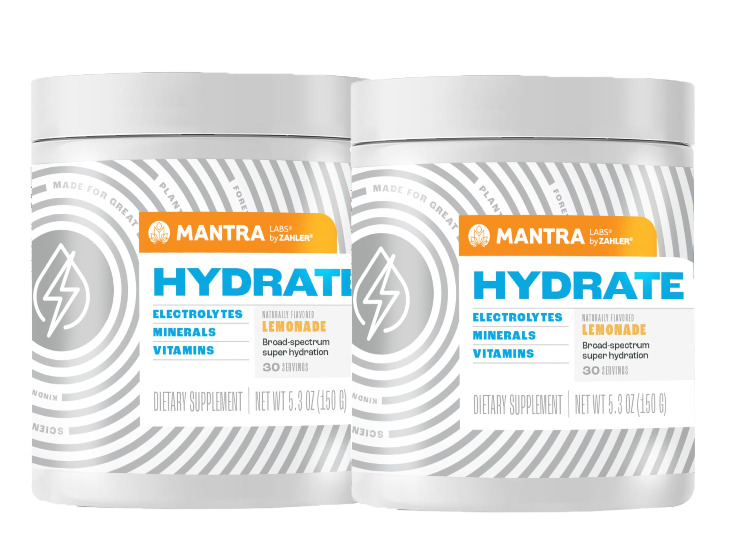 Zahler Mantra Game-Changing, Great-Tasting, Sugar-Free Hydration Supplement, Lemonade Flavor, 60 Servings.